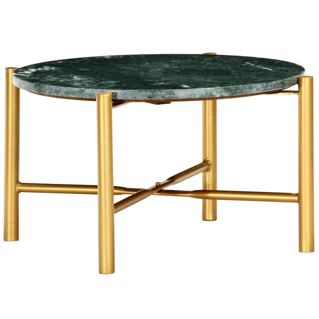 Coffee Table Green 23.6"x23.6"x13.8" Real Stone with Marble Texture