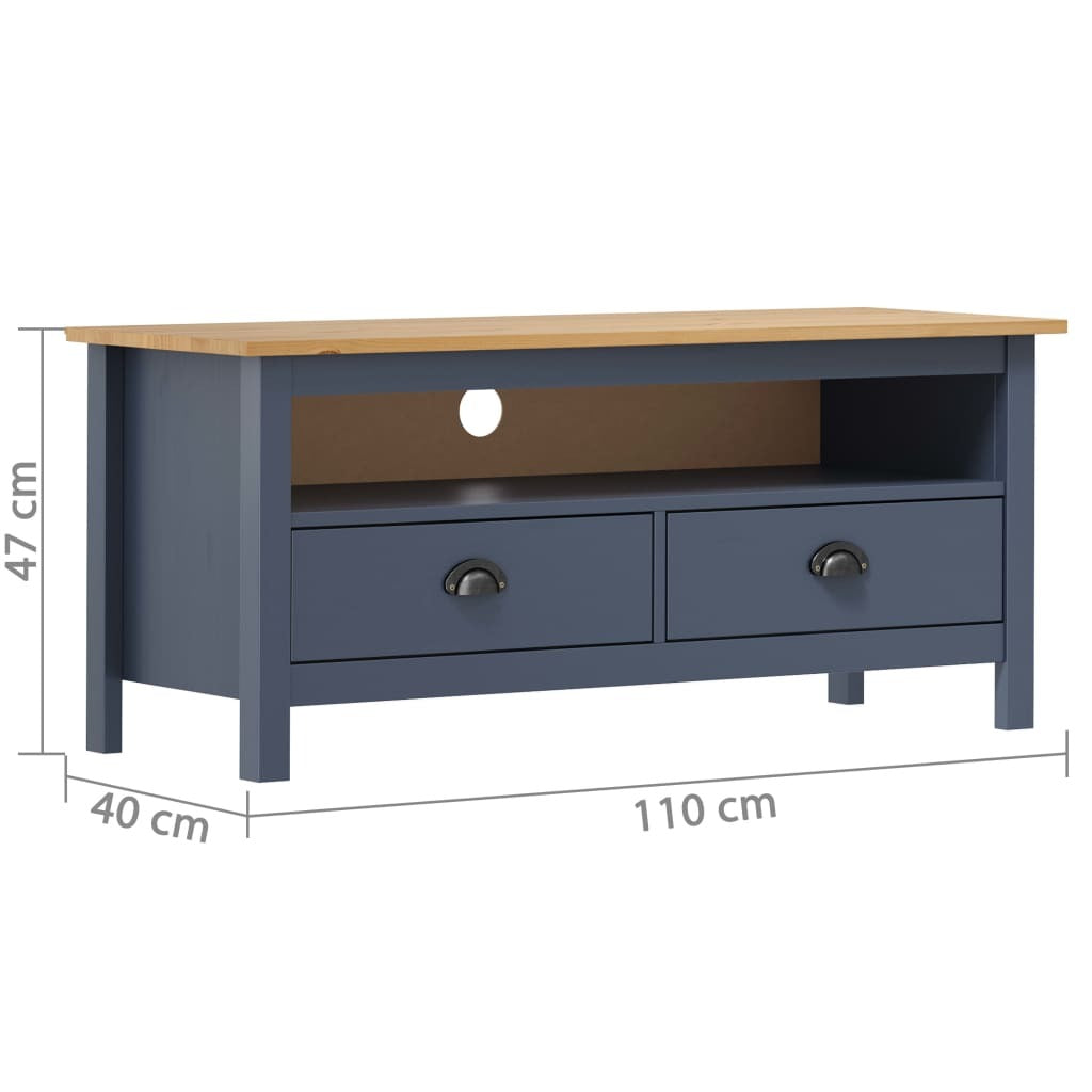 TV Stand Hill Gray Solid Pine Wood