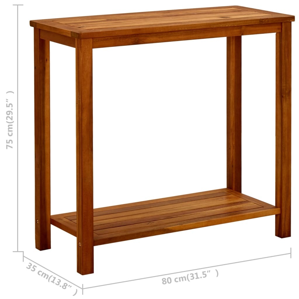 Patio Console Table Solid Acacia Wood