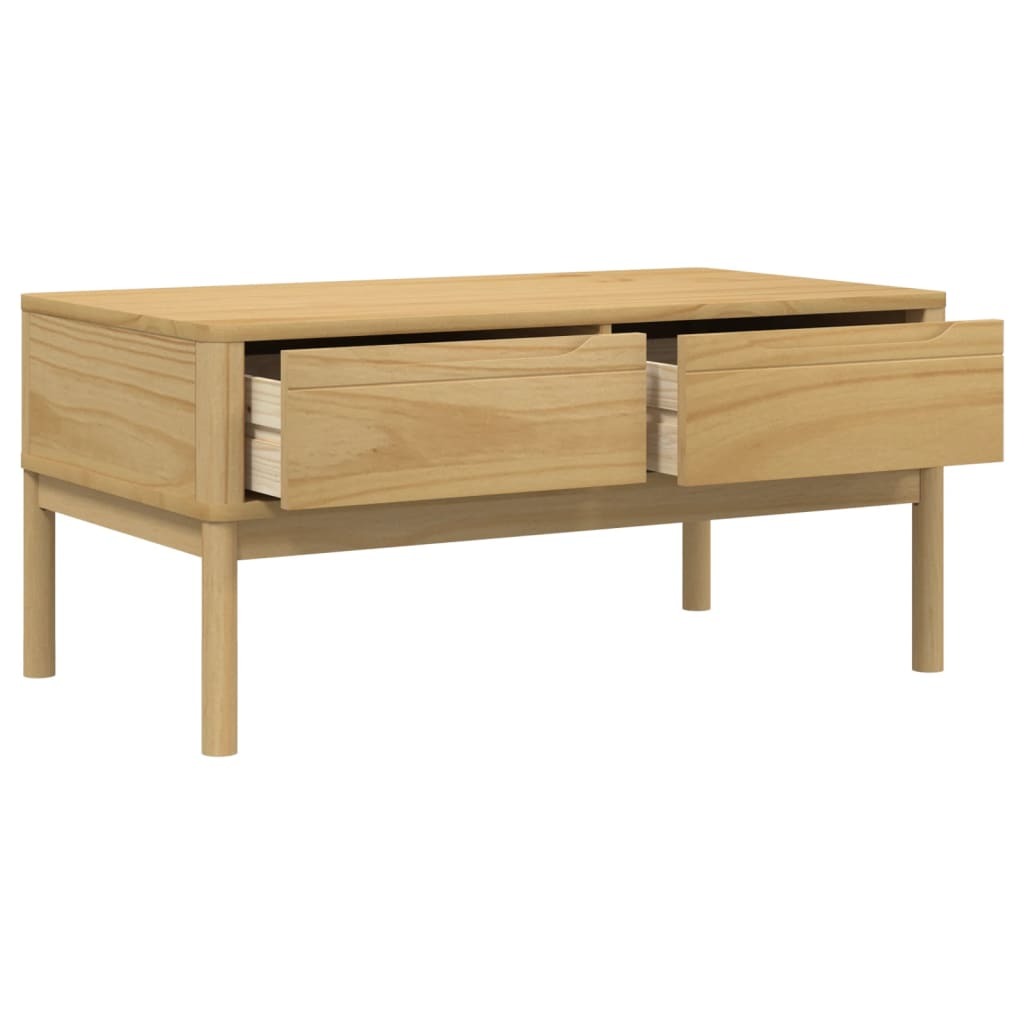 Coffee Table FLORO Wax Brown Solid Pine Wood