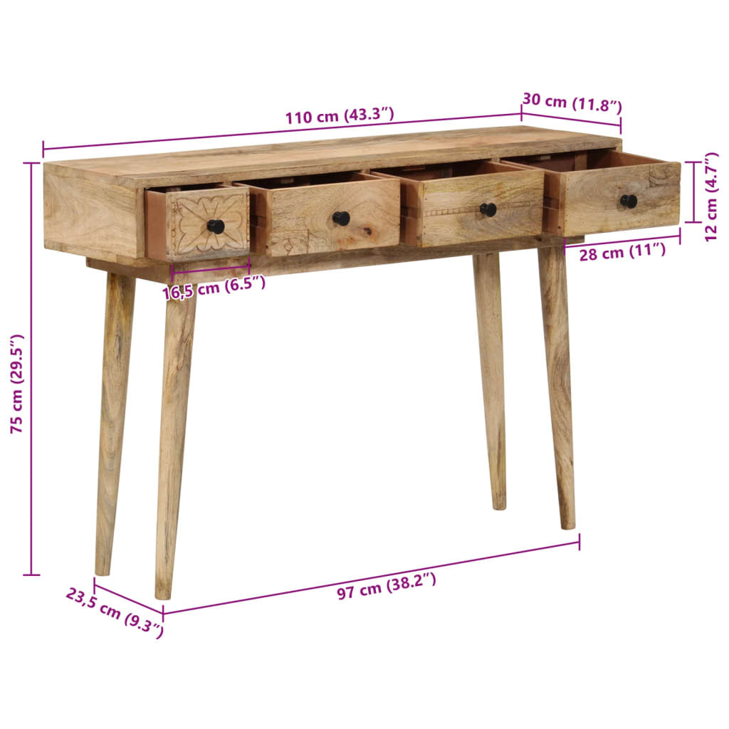 Console Table Solid Wood Mango