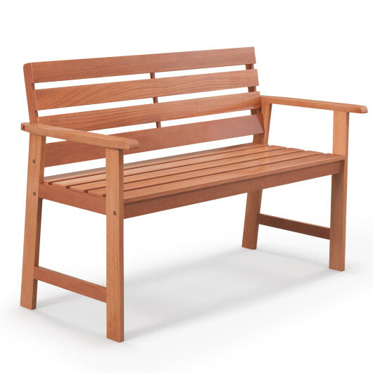 Patio Solid Wood Bench Wood 2-Seat Chair