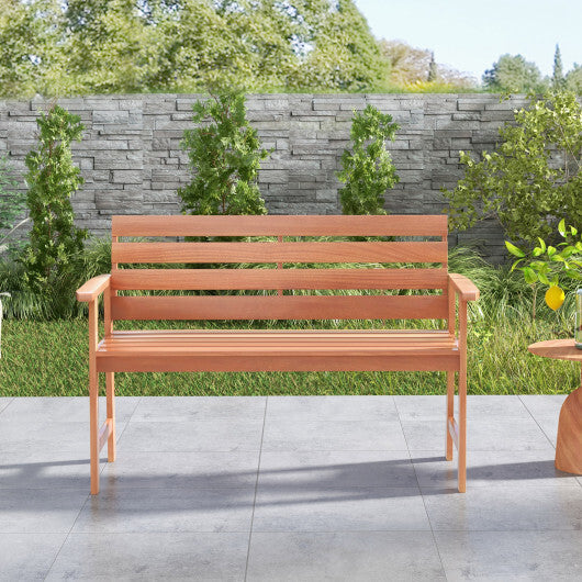 Patio Solid Wood Bench Wood 2-Seat Chair