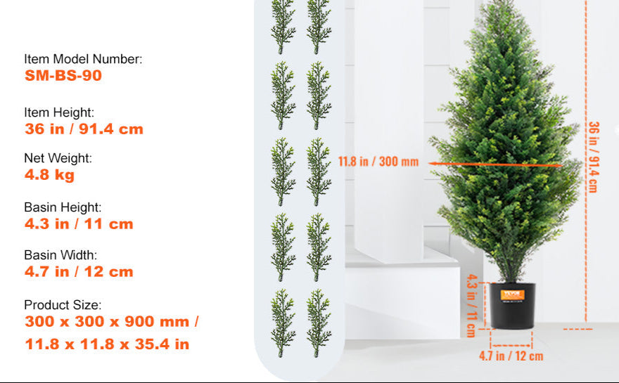 Cedar Topiary Tree Faux Plan In/Outdoor 2 PACK