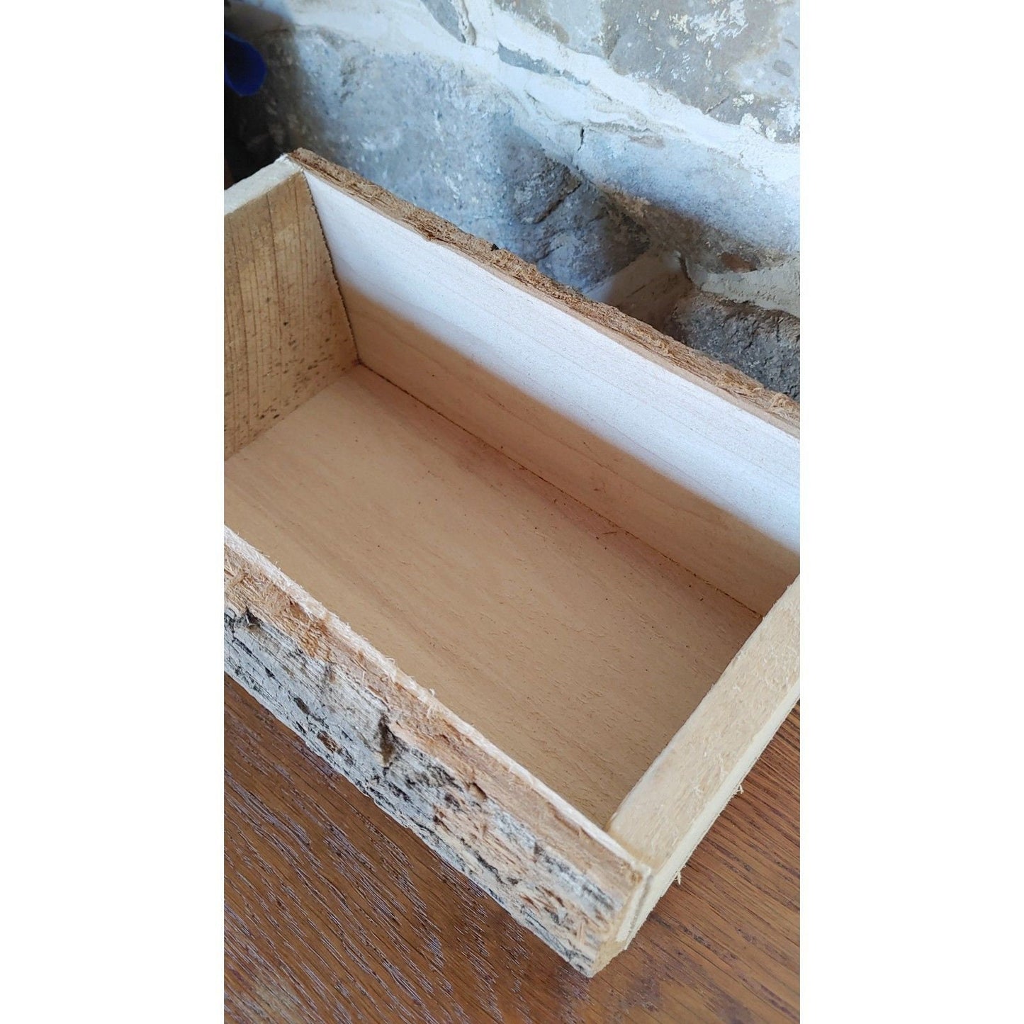 Natural Hardwood Basket Primitive Rustic Farmhouse Storage Basket Organizer