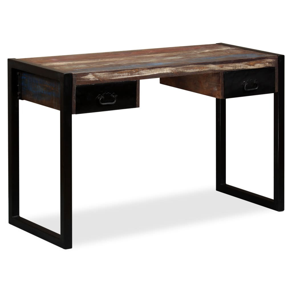 Modern Desk With 2 Drawers Solid Reclaimed Wood