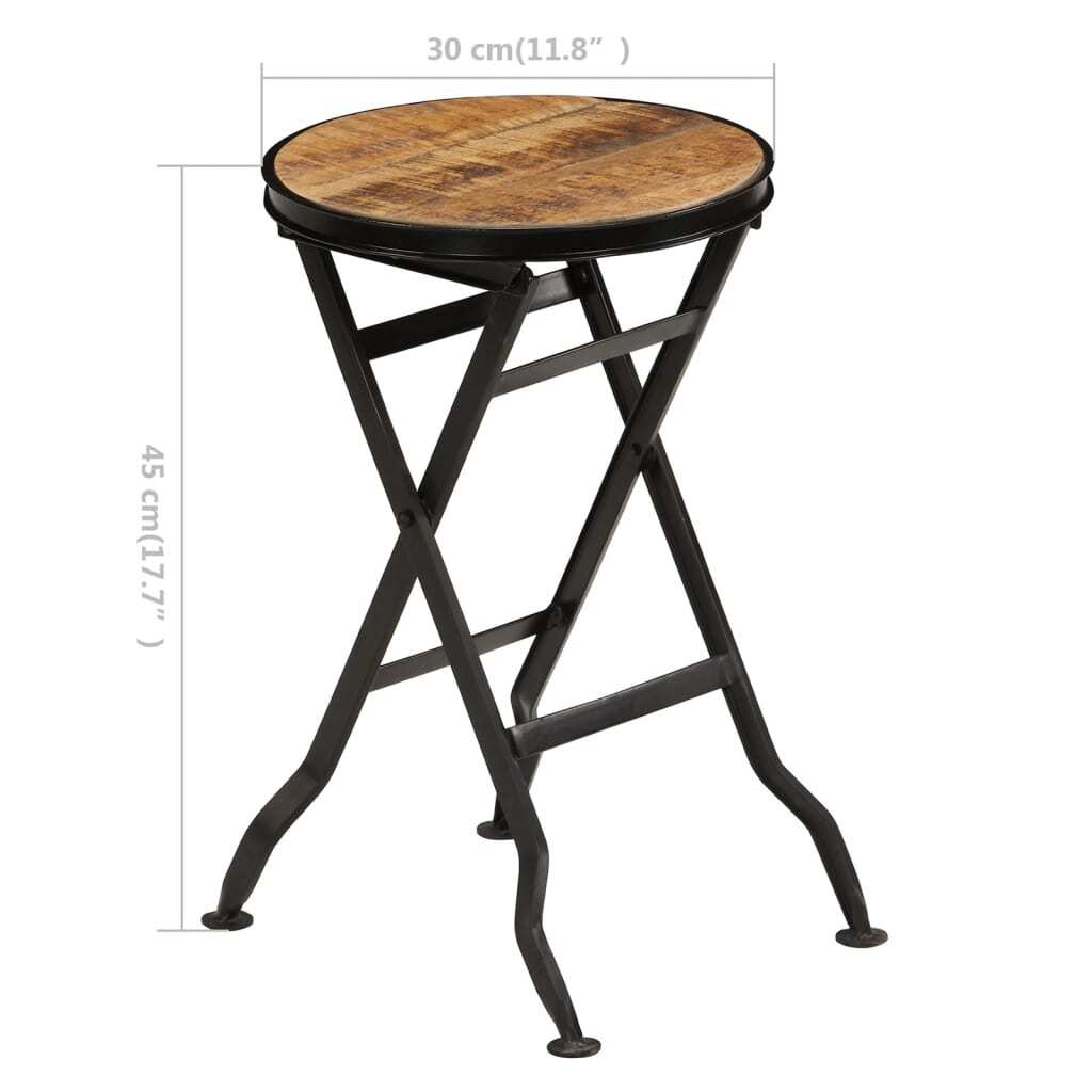 Desk with Folding Stool Solid Mango Wood