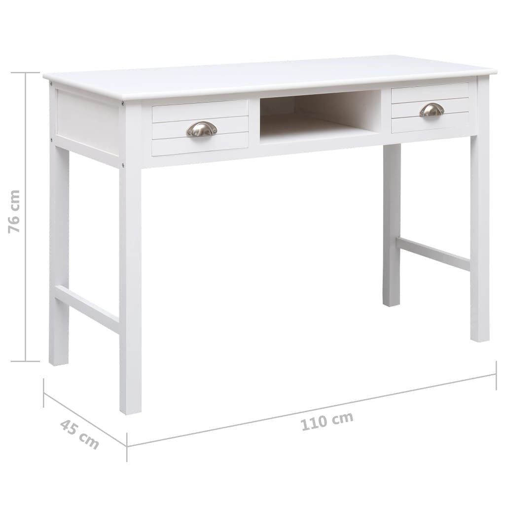 Writing Desk White Wood