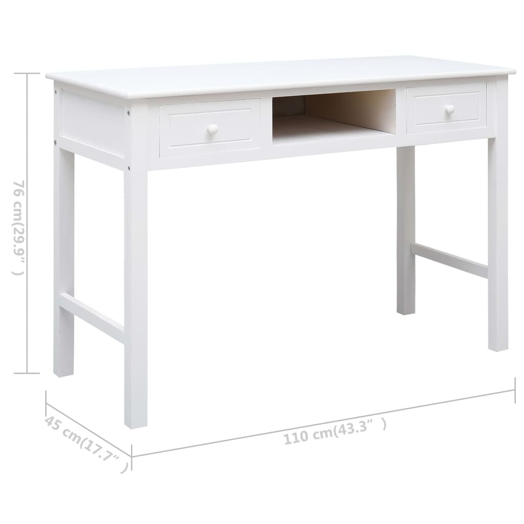 Writing Desk White Wood