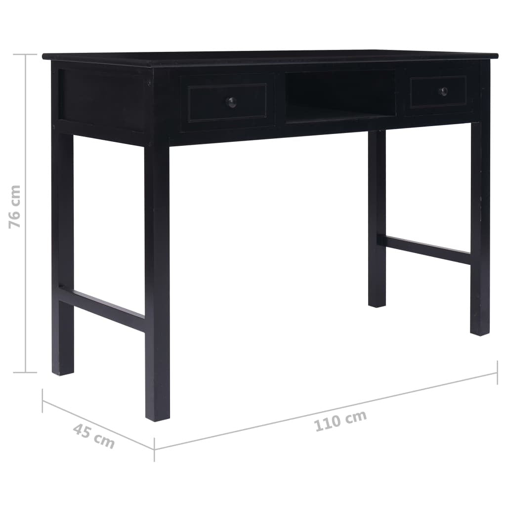 Writing Desk Black Wood