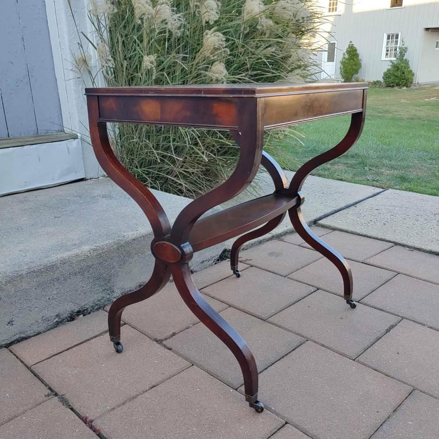 Vintage Mahogany Wood Tiered Side Table