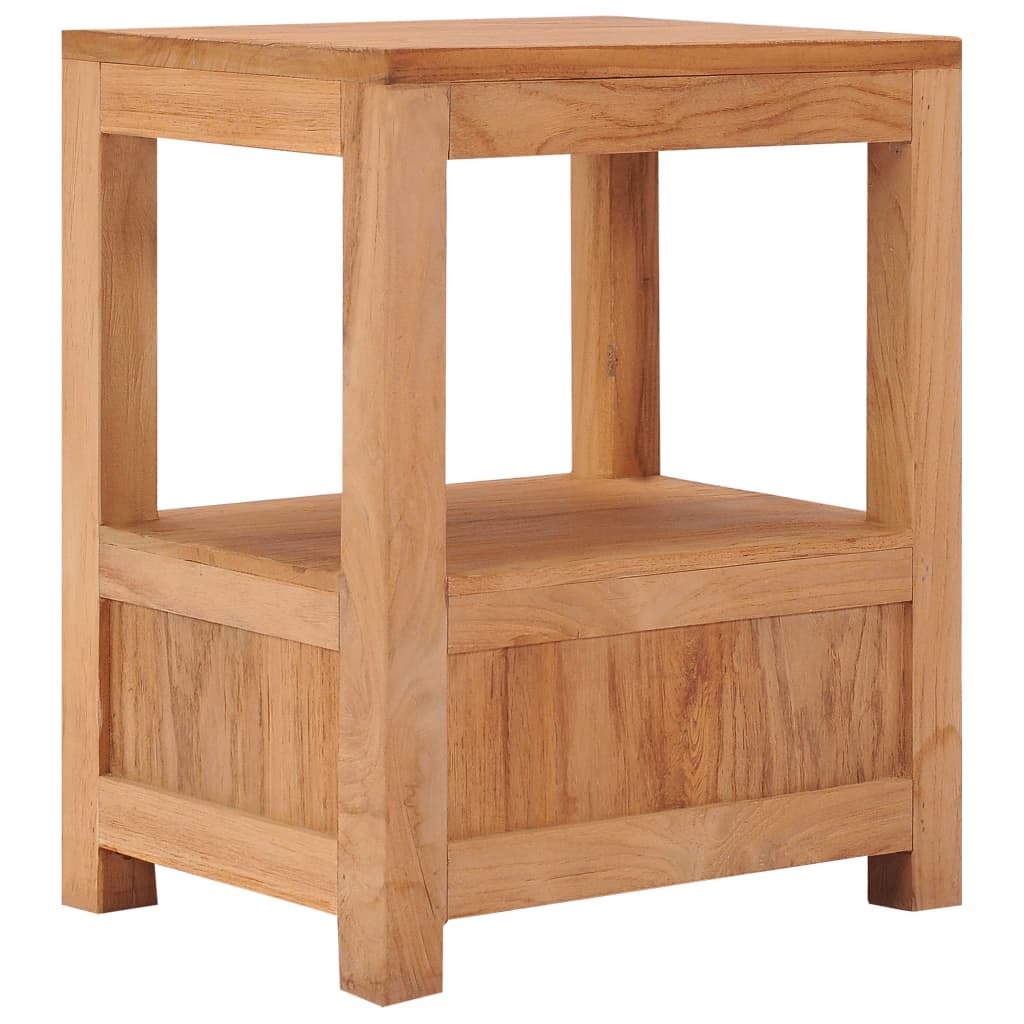Solid Teak Bedside Cabinet Nightstand