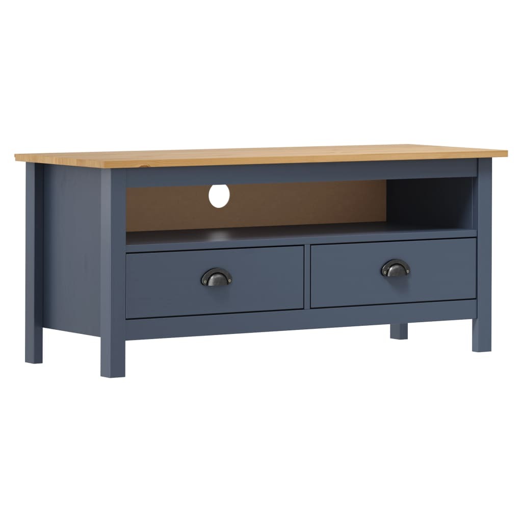 TV Stand Hill Gray Solid Pine Wood