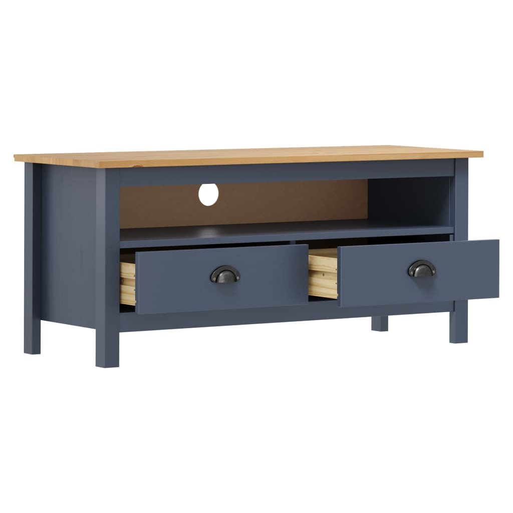 TV Stand Hill Gray Solid Pine Wood