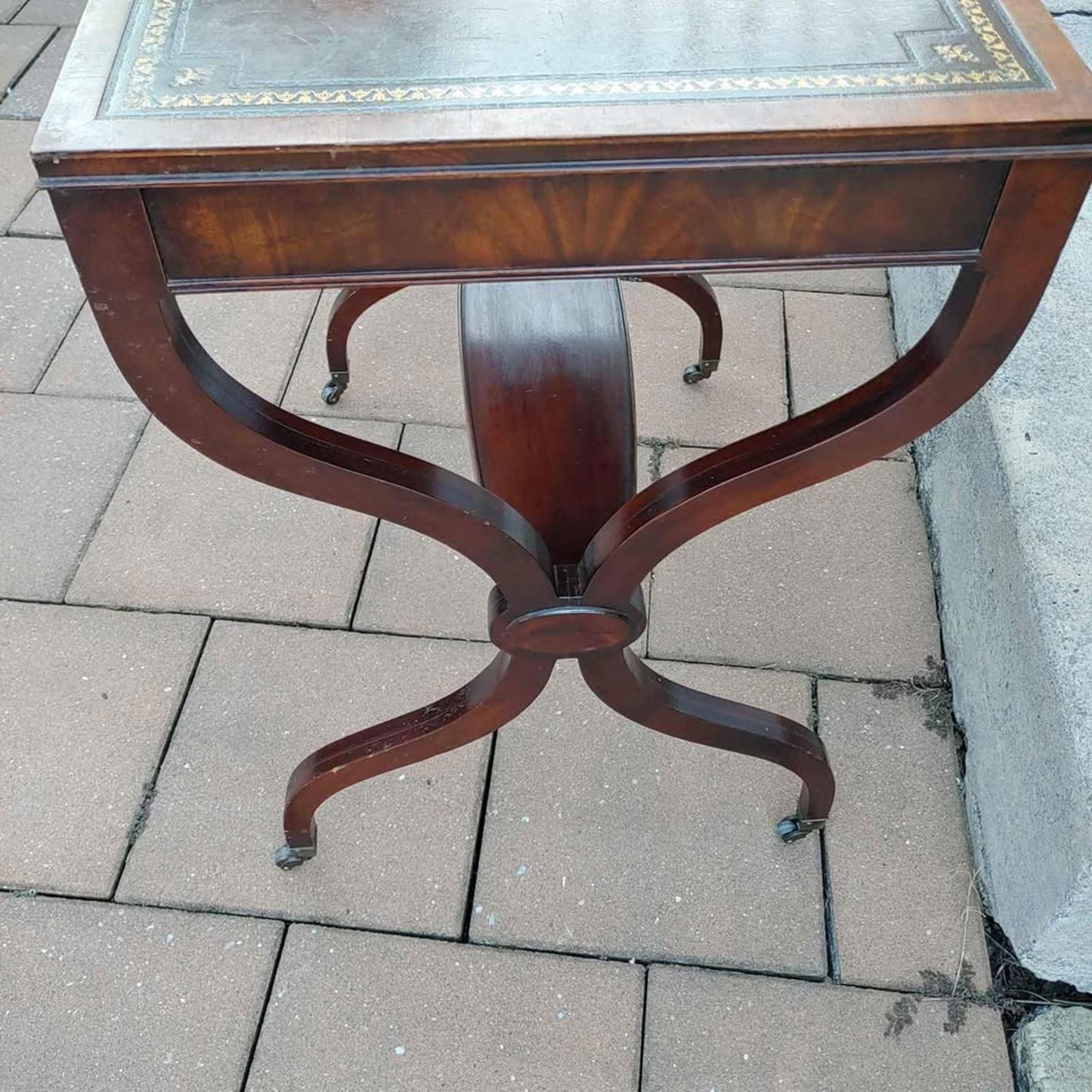 Vintage Mahogany Wood Tiered Side Table