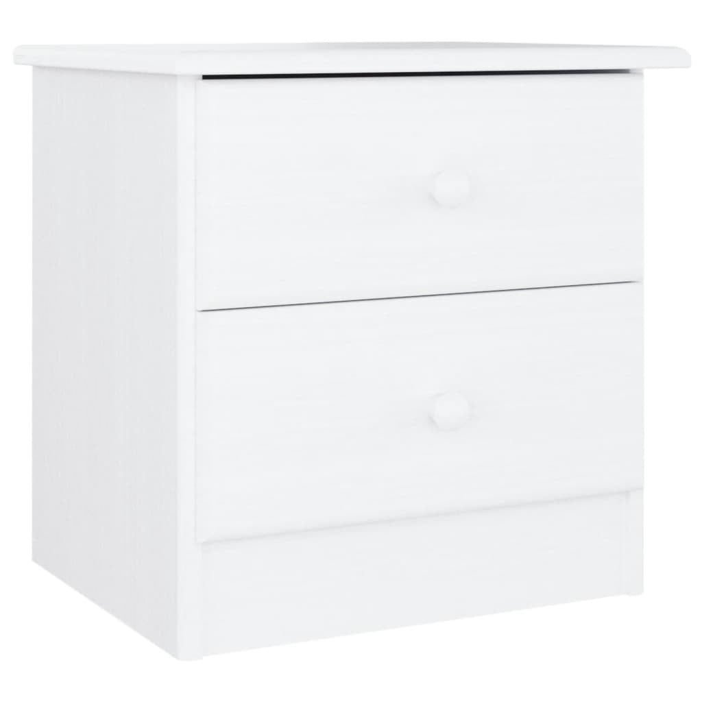 Solid Pine Bedside Cabinet Nightstand Alta White