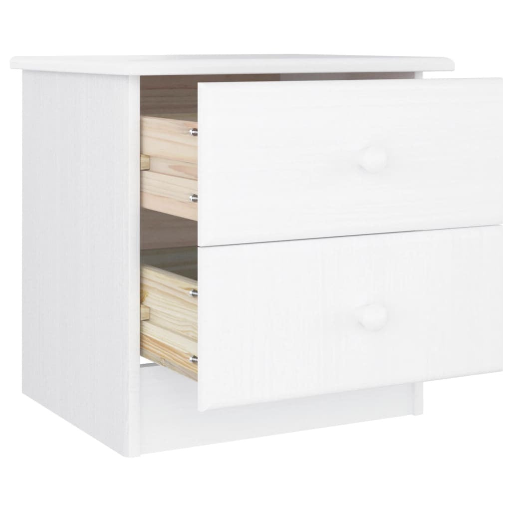 Solid Pine Bedside Cabinet Nightstand Alta White