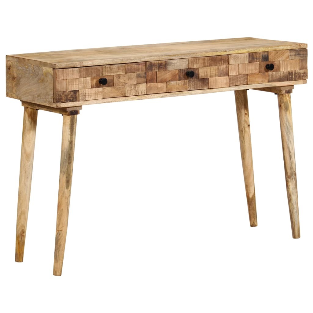 Solid Mango Wood Console Table With Drawers