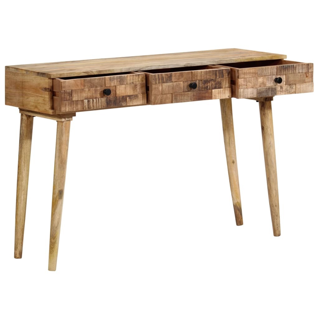 Solid Mango Wood Console Table With Drawers
