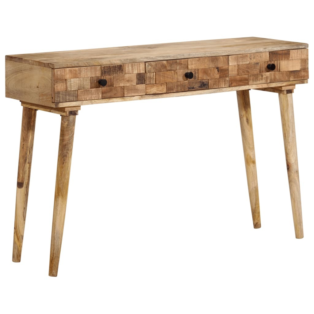 Solid Mango Wood Console Table With Drawers