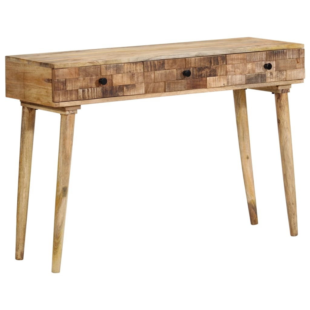 Solid Mango Wood Console Table With Drawers