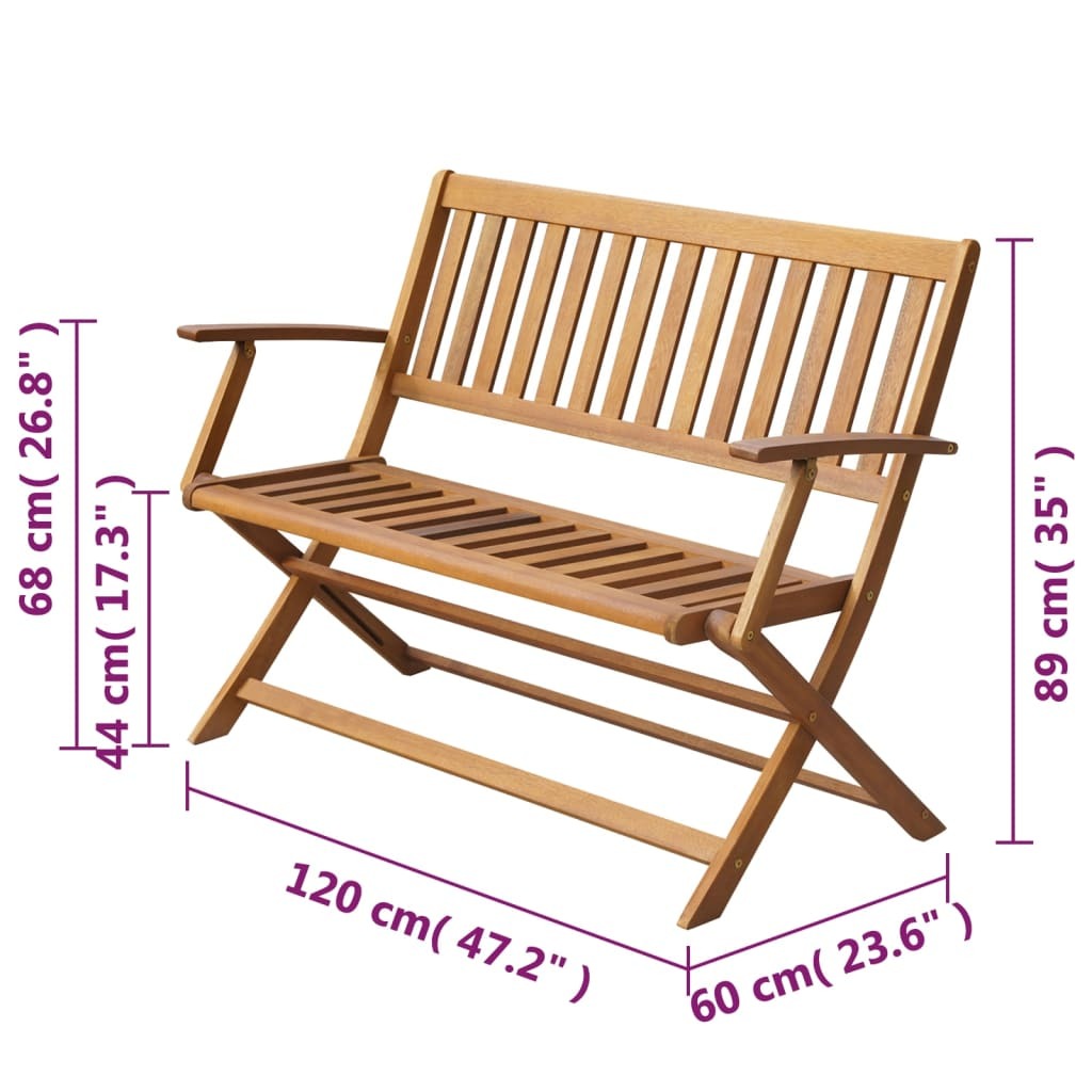 Patio Bench Solid Acacia Wood