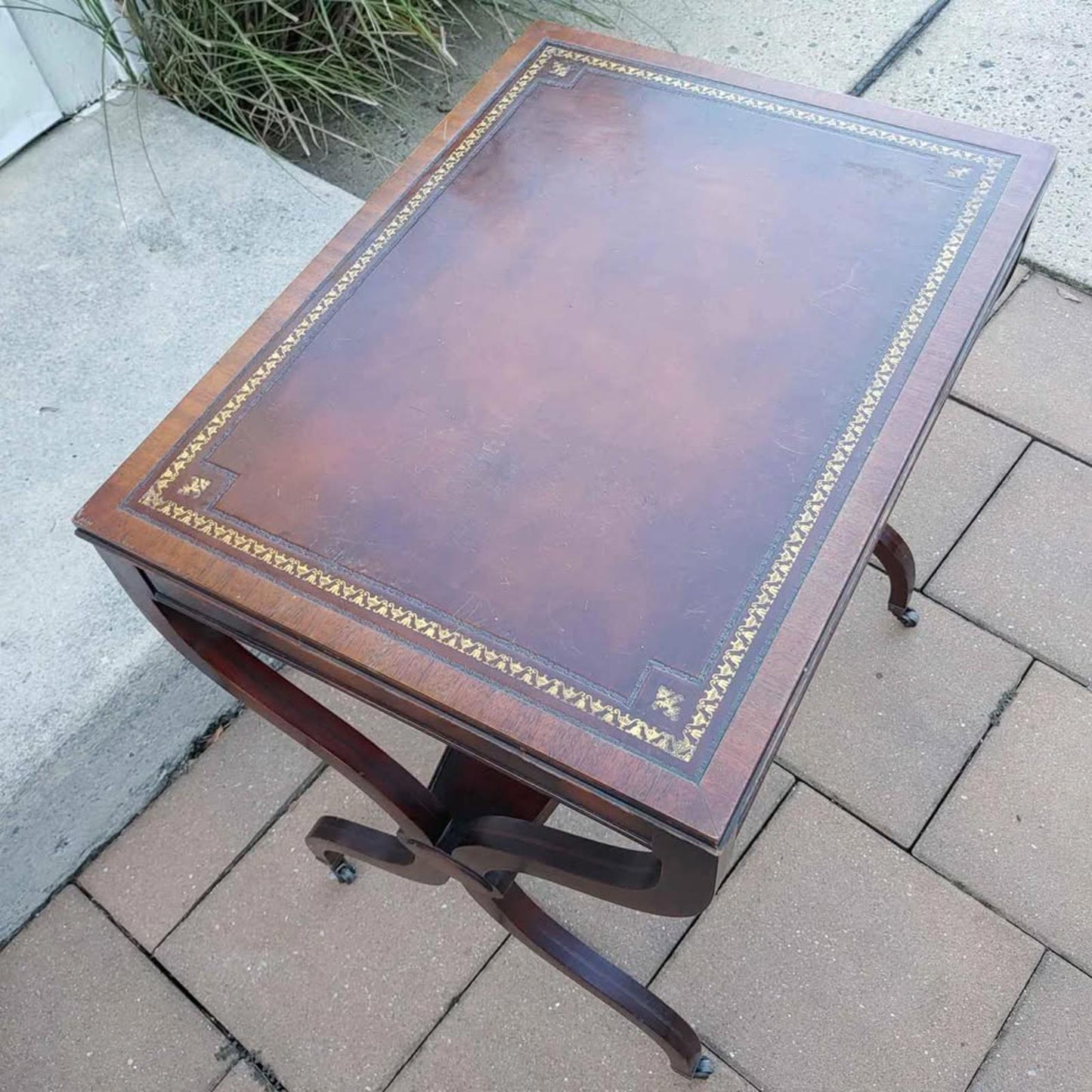 Vintage Mahogany Wood Tiered Side Table