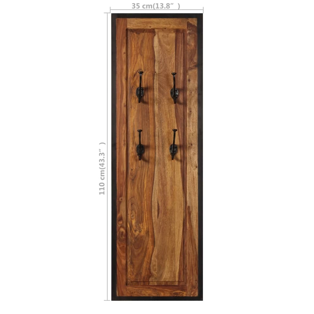Coat Racks 2 pcs Solid Sheesham Wood