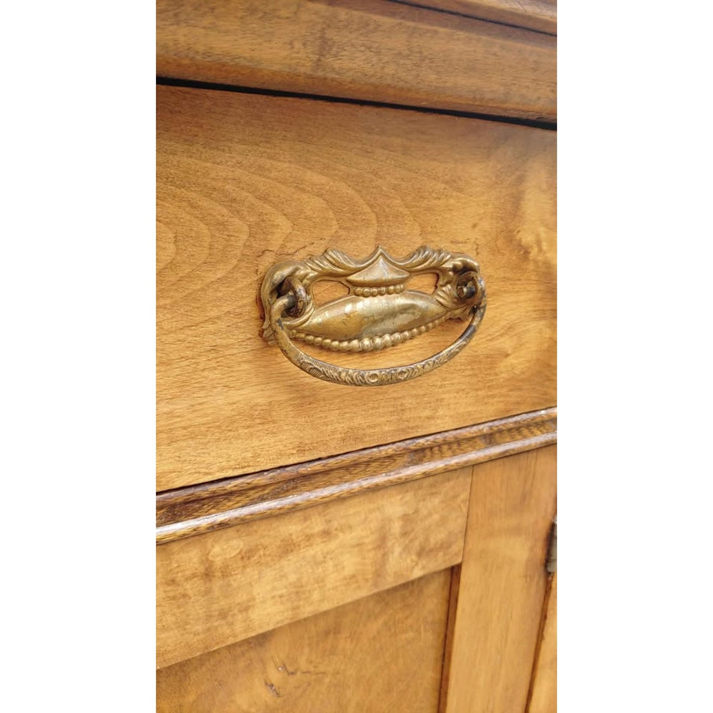 Victorian Solid Wood Washstand One Drawer with Cabinet