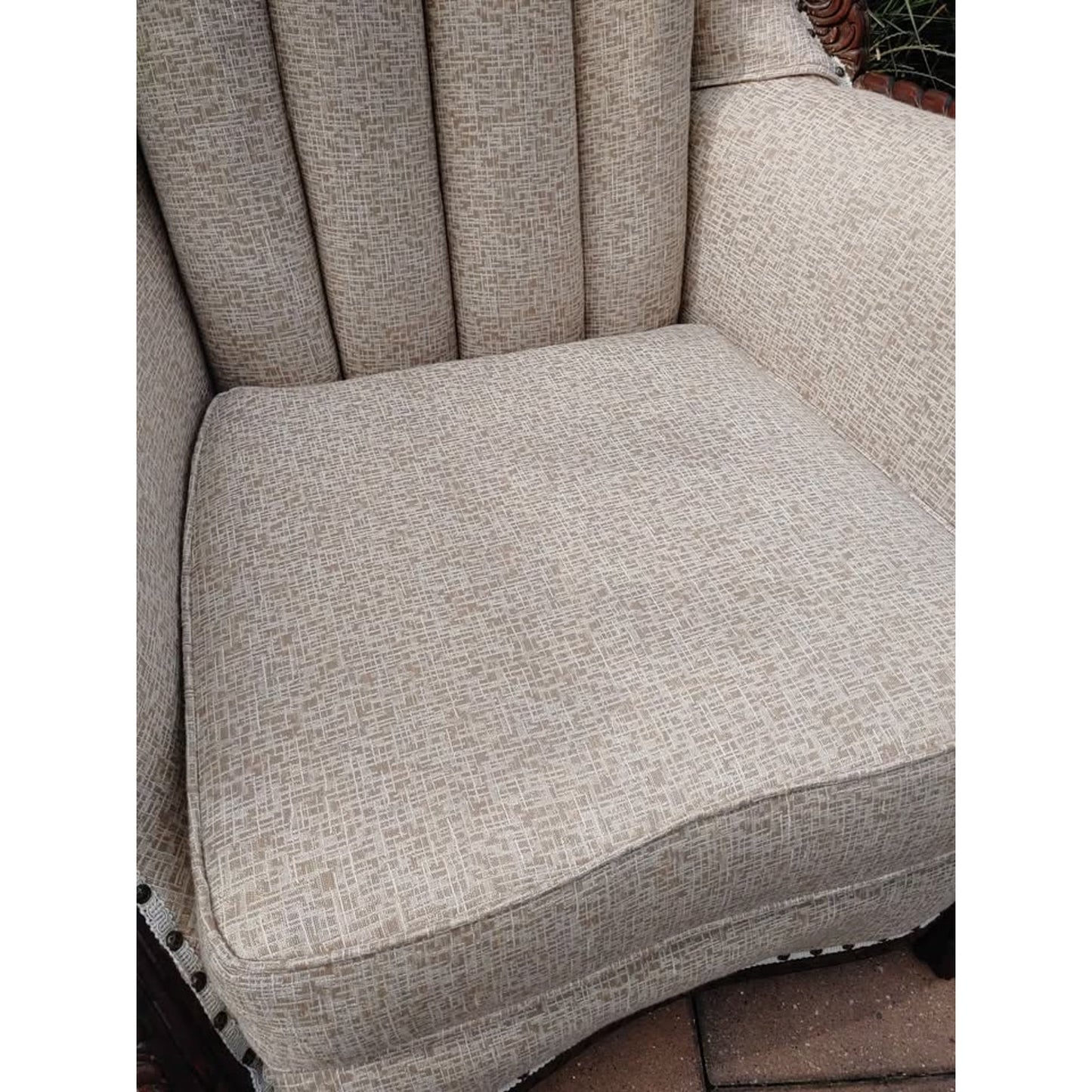 Victorian Walnut Wingback Library Chair Circa 1900