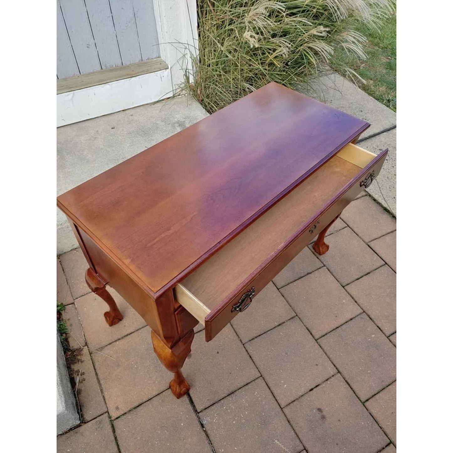 Vintage Cherry 4 Drawer Lowboy Entry Table