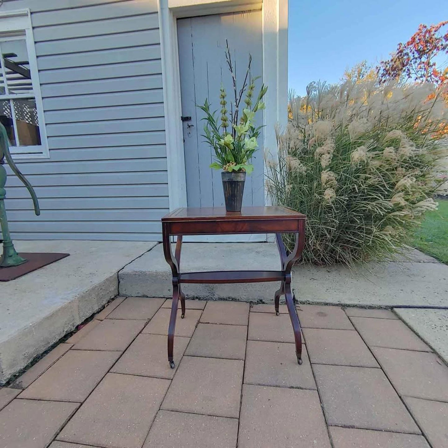 Vintage Mahogany Wood Tiered Side Table