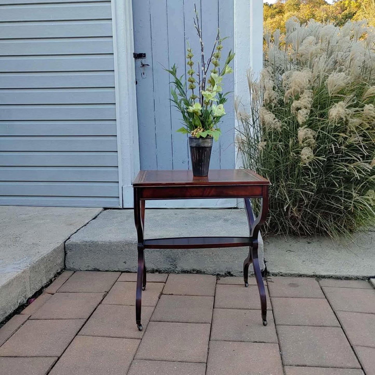 Vintage Mahogany Wood Tiered Side Table