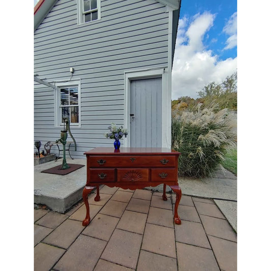 Vintage Cherry 4 Drawer Lowboy Entry Table