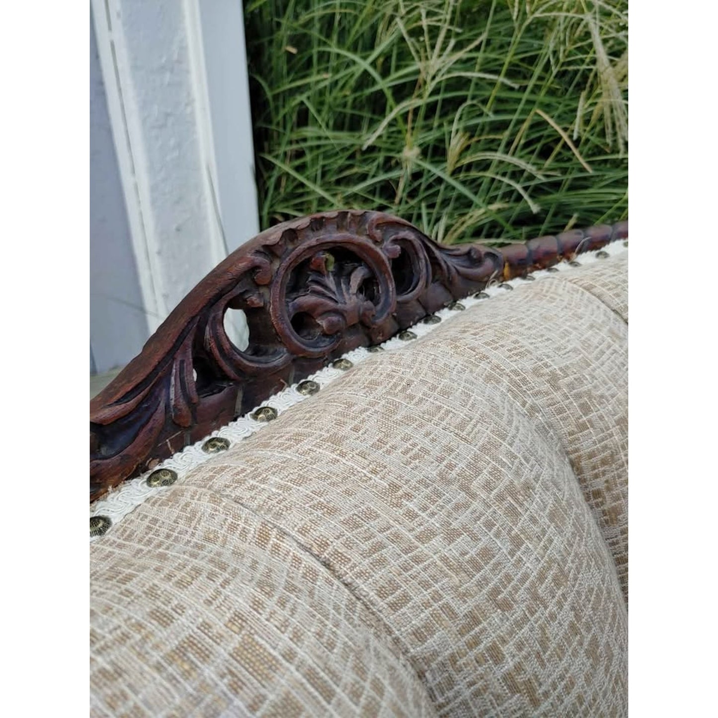 Victorian Walnut Wingback Library Chair Circa 1900