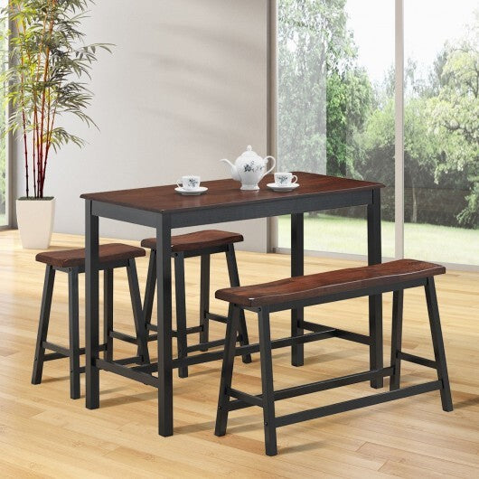 Solid Wood Counter Height Dining Table Set