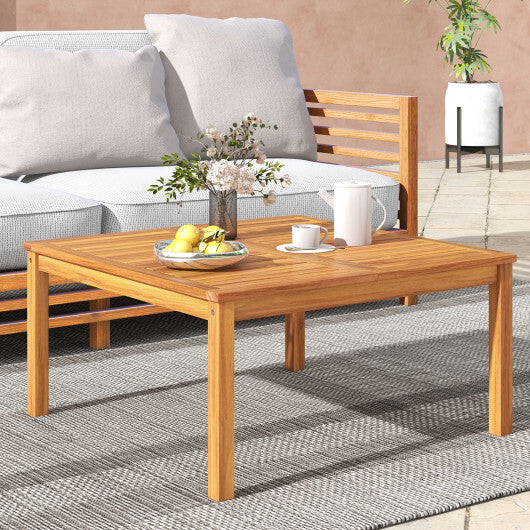 Patio Solid Acacia Wood Coffee Table Side Table