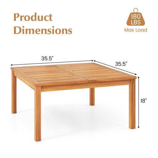 Patio Solid Acacia Wood Coffee Table Side Table