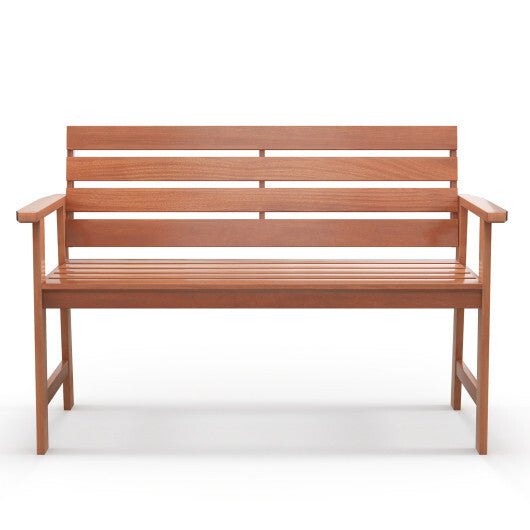 Patio Solid Wood Bench Wood 2-Seat Chair