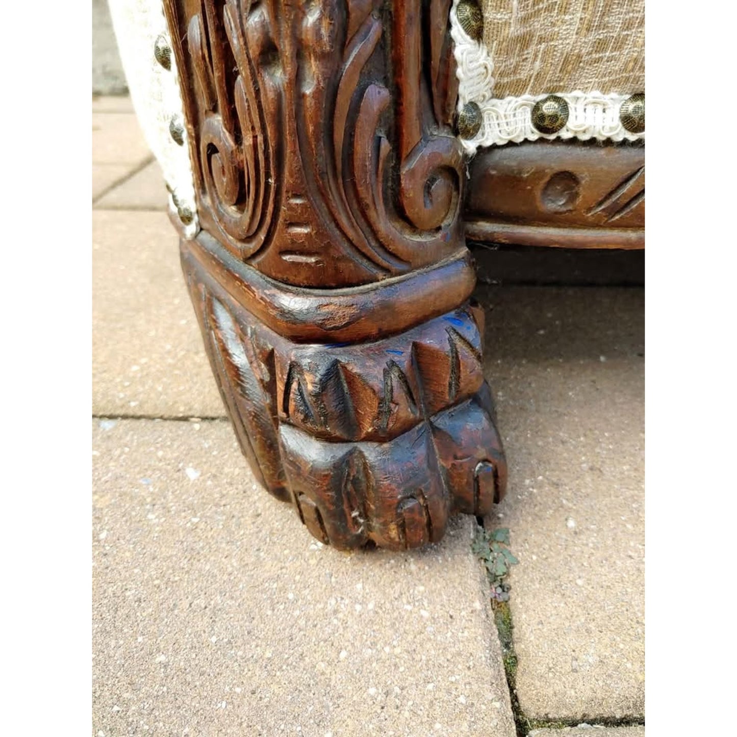 Victorian Walnut Wingback Library Chair Circa 1900