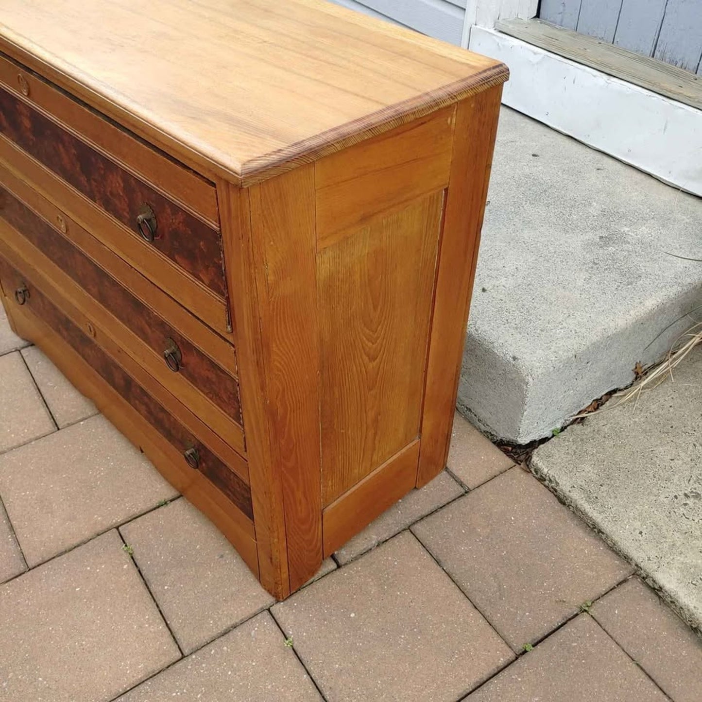 Antique Victorian Cherry Wide Chest of Drawers Dresser Server Circa 1890