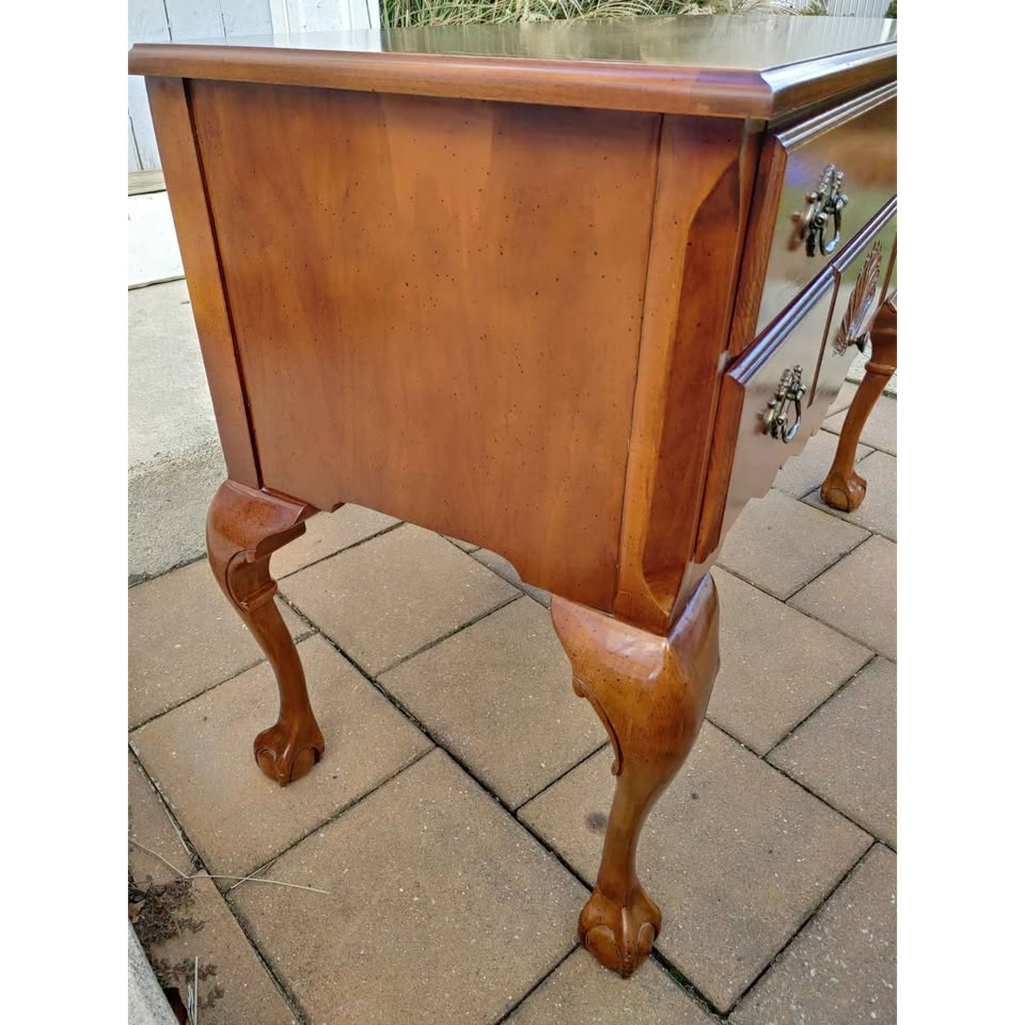 Vintage Cherry 4 Drawer Lowboy Entry Table