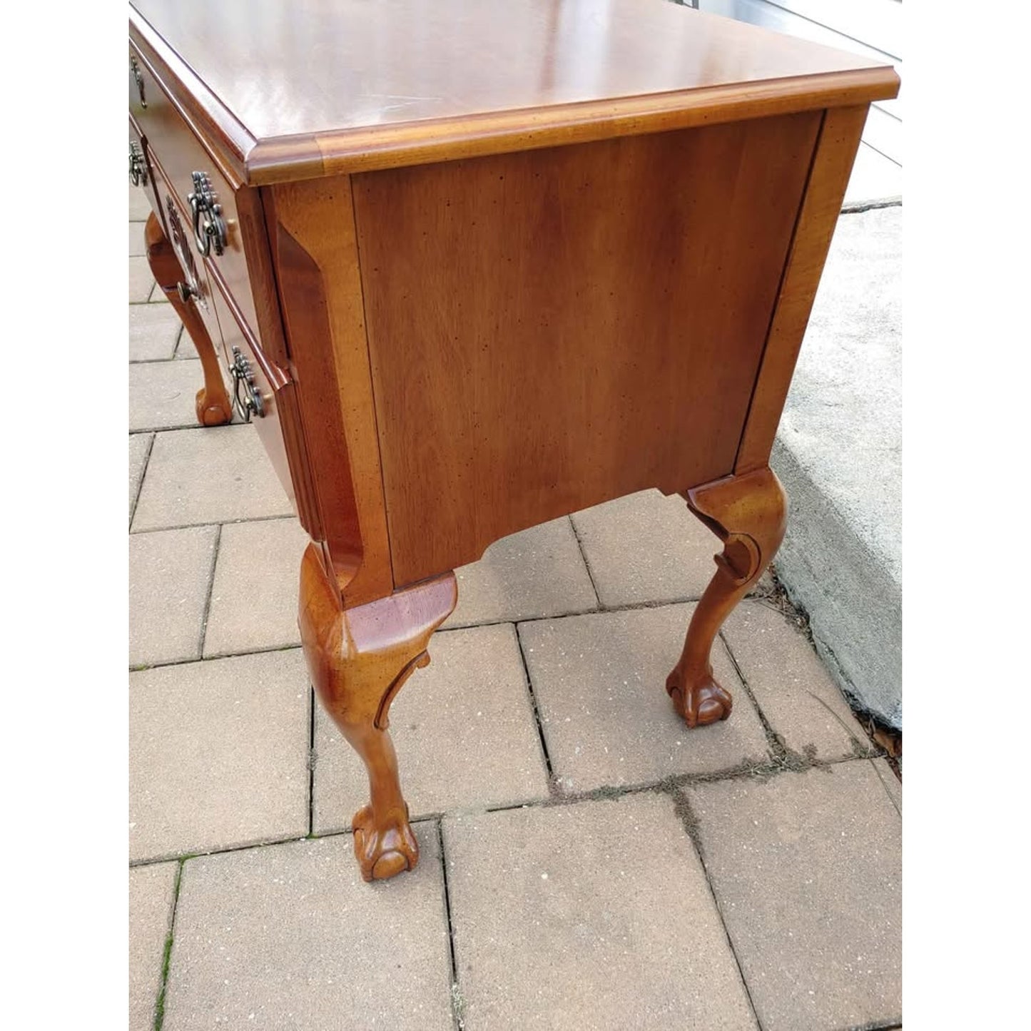 Vintage Cherry 4 Drawer Lowboy Entry Table