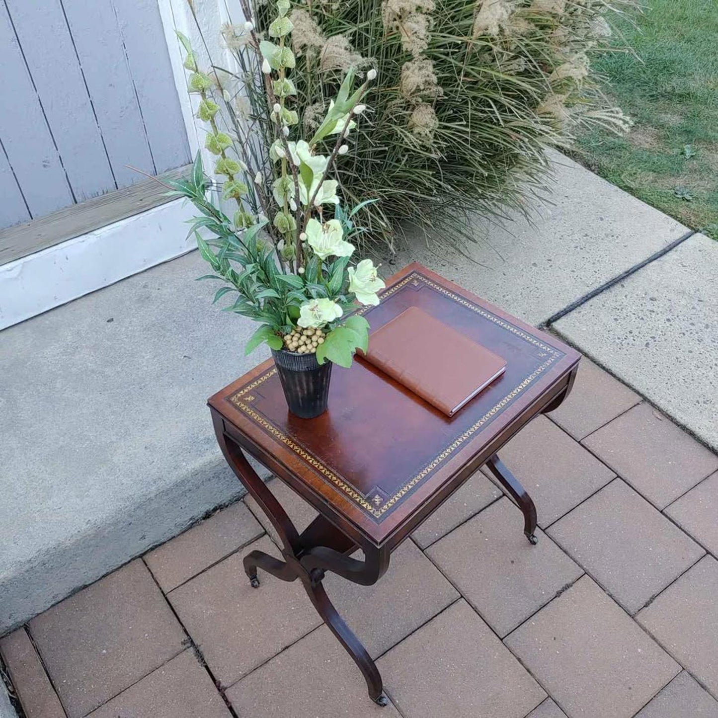 Vintage Mahogany Wood Tiered Side Table