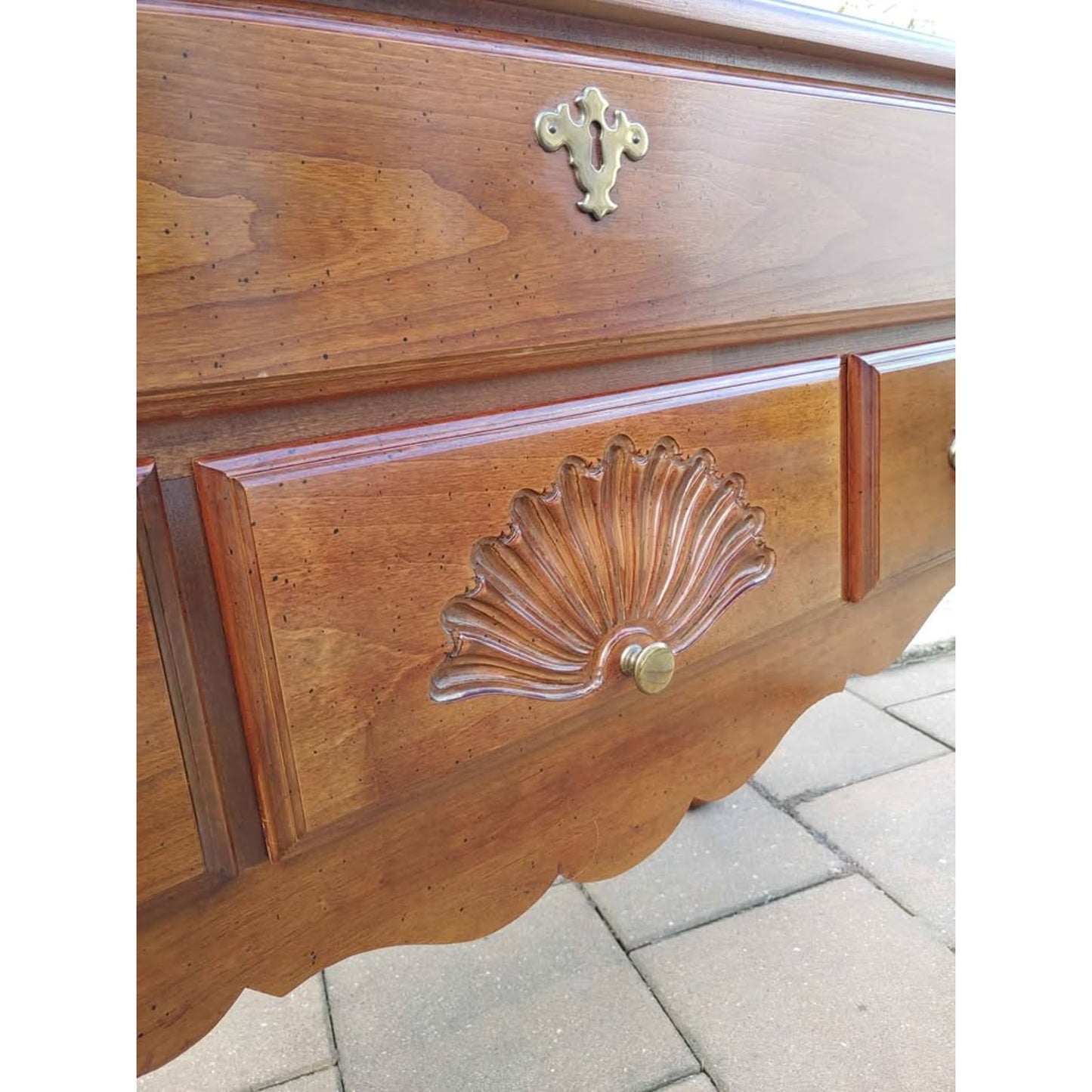 Vintage Cherry 4 Drawer Lowboy Entry Table