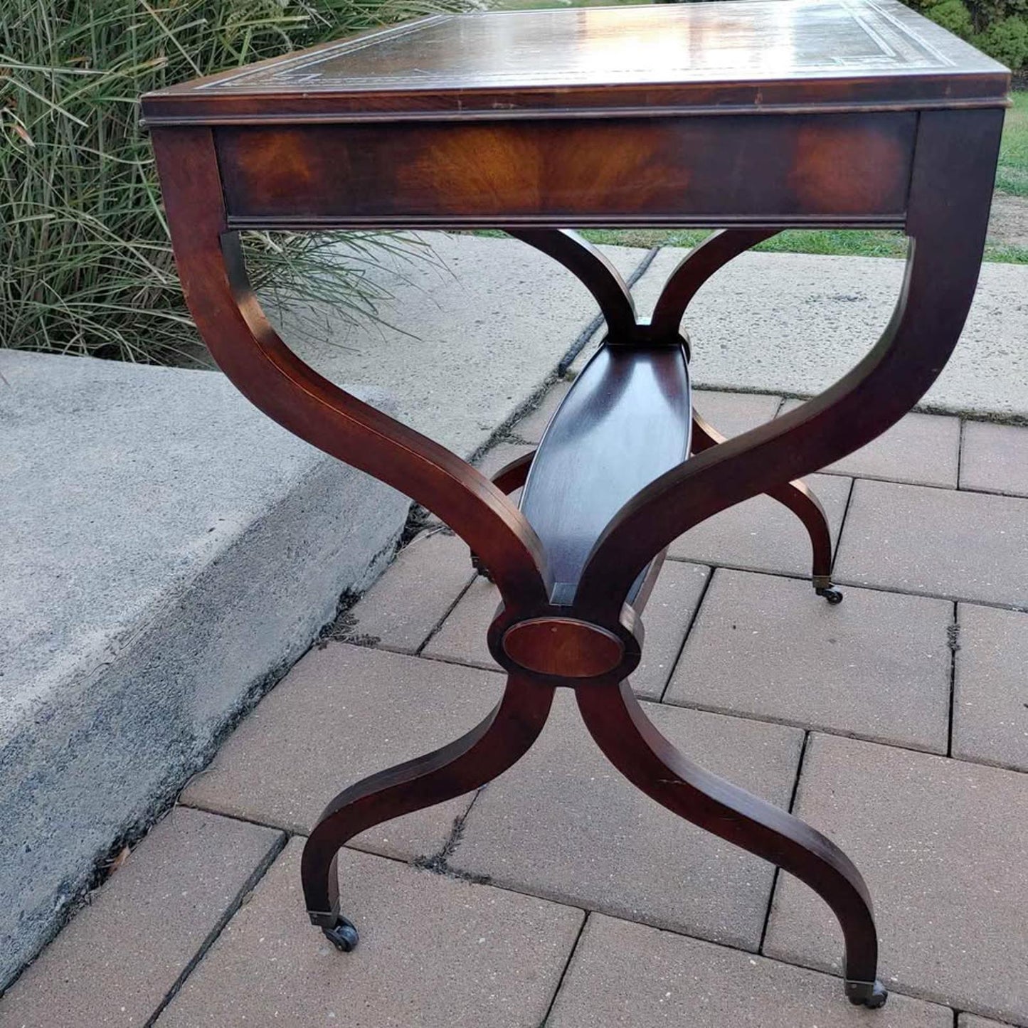 Vintage Mahogany Wood Tiered Side Table