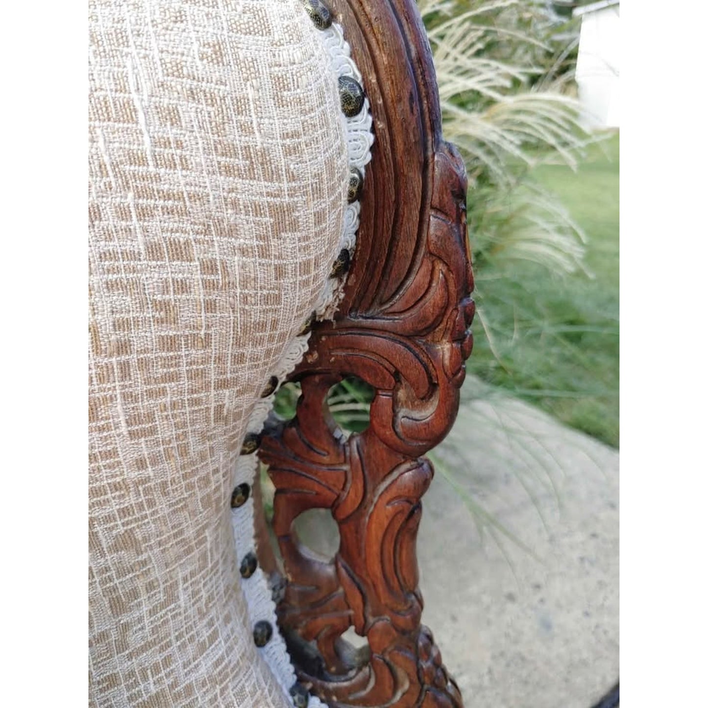 Victorian Walnut Wingback Library Chair Circa 1900