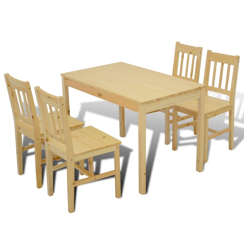 Wooden Dining Table with 4 Chairs