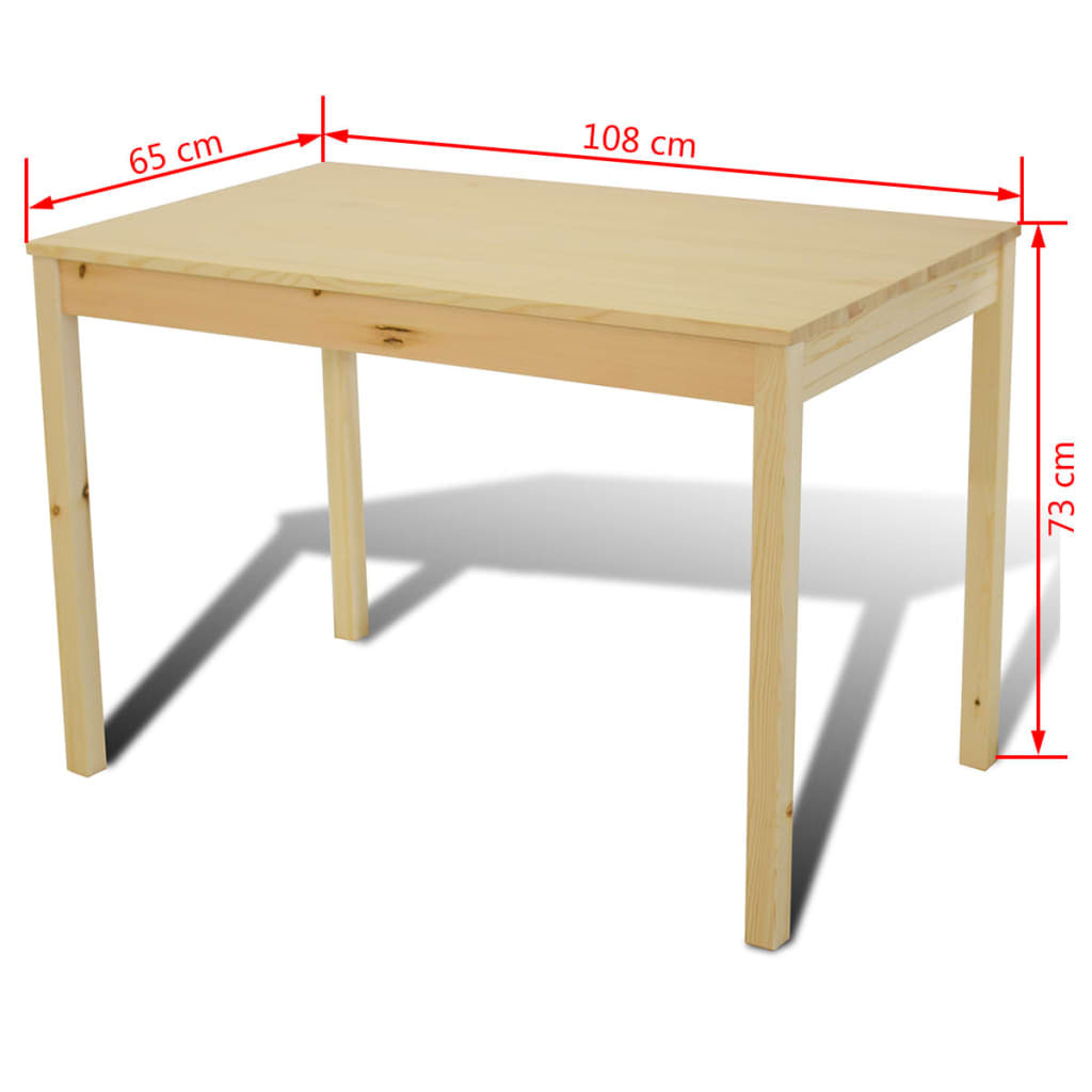 Wooden Dining Table with 4 Chairs